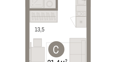 Студия, 21&nbsp;м²