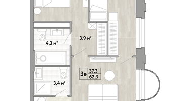 2-к. квартира, 62&nbsp;м²