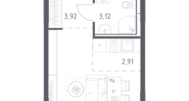 Студия, 22&nbsp;м²