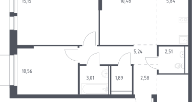 Студия, 61&nbsp;м²