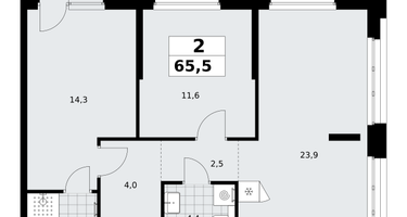 2-к. квартира, 65&nbsp;м²