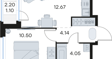 1-к. квартира, 32&nbsp;м²