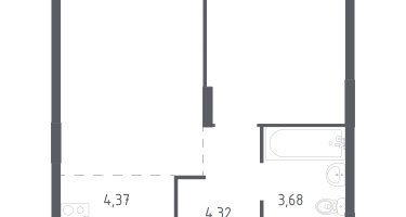 Студия, 36&nbsp;м²