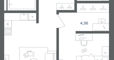 1-к. квартира, 41&nbsp;м²