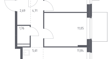 Студия, 52&nbsp;м²