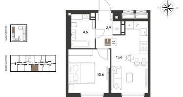 1-к. квартира, 33&nbsp;м²