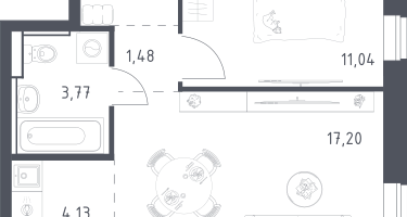 Студия, 40&nbsp;м²