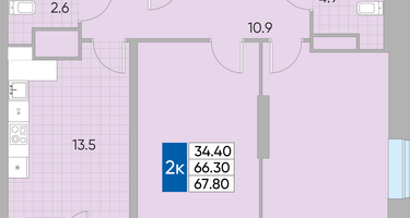 2-к. квартира, 67&nbsp;м²