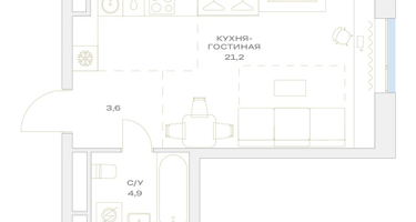 Студия, 29&nbsp;м²