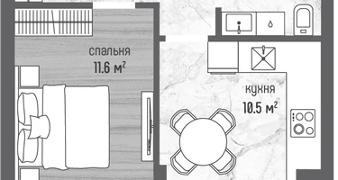 1-к. квартира, 34&nbsp;м²