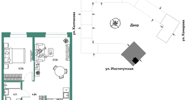 Студия, 43&nbsp;м²