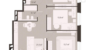 3-к. квартира, 83 м²