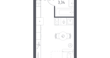 Студия, 22&nbsp;м²