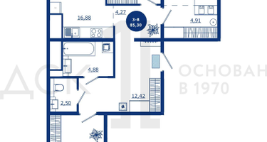 3-к. квартира, 85&nbsp;м²