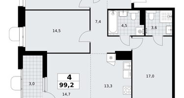 4-к. квартира, 99&nbsp;м²