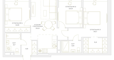 4-к. квартира, 80&nbsp;м²
