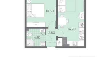 1-к. квартира, 32&nbsp;м²