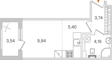 Студия, 24&nbsp;м²