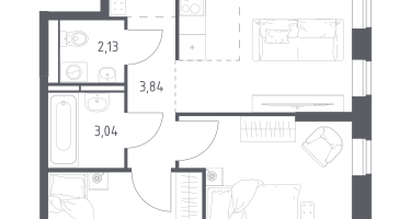 Студия, 55&nbsp;м²