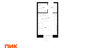 Студия, 22 м²