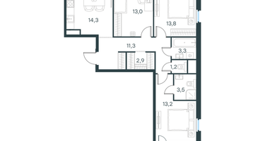3-к. квартира, 78 м²