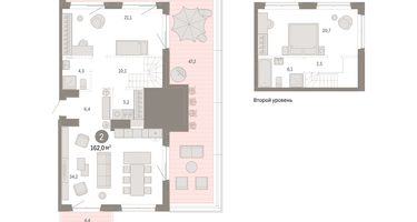 2-к. квартира, 158&nbsp;м²
