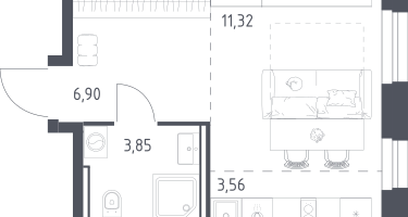 Студия, 25&nbsp;м²