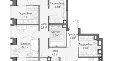 3-к. квартира, 163 м²