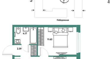 2-к. квартира, 38 м²