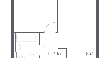 Студия, 34&nbsp;м²