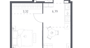 Студия, 44&nbsp;м²