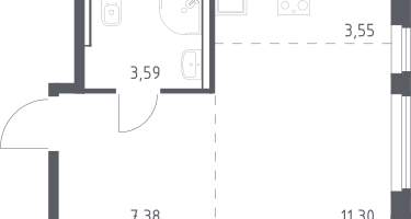 Студия, 25&nbsp;м²