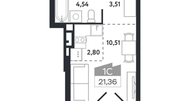 Студия, 21&nbsp;м²