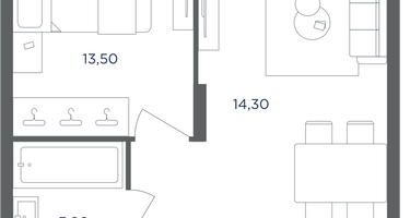 2-к. квартира, 44&nbsp;м²