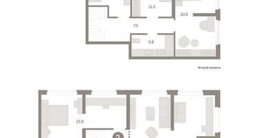 3-к. квартира, 134&nbsp;м²