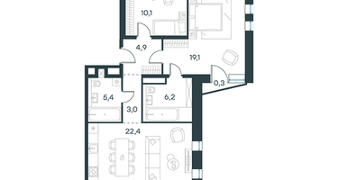 3-к. квартира, 71 м²