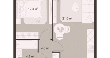 1-к. квартира, 41&nbsp;м²