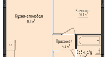 1-к. квартира, 39&nbsp;м²