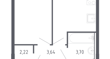 1-к. квартира, 29&nbsp;м²