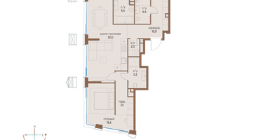4-к. квартира, 126 м²