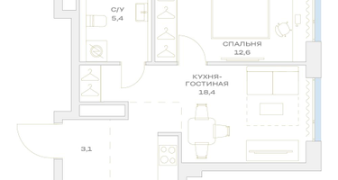 2-к. квартира, 39&nbsp;м²