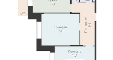 2-к. квартира, 61&nbsp;м²
