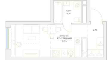 Студия, 25 м²