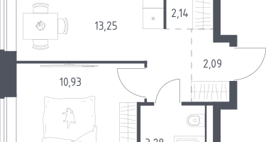 1-к. квартира, 31&nbsp;м²