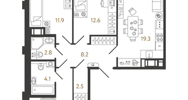 3-к. квартира, 73&nbsp;м²