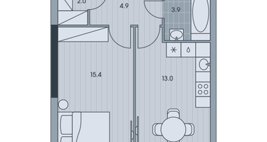 1-к. квартира, 39&nbsp;м²
