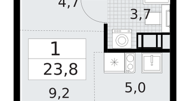 Студия, 23 м²