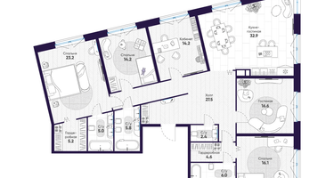 5-к. квартира, 173 м²