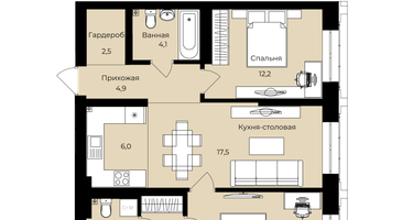 2-к. квартира, 67&nbsp;м²