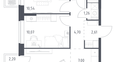 Студия, 53&nbsp;м²